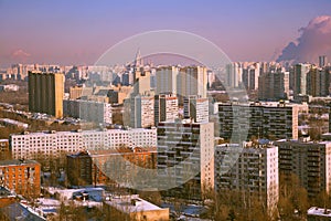 View of the houses of the city of Moscow