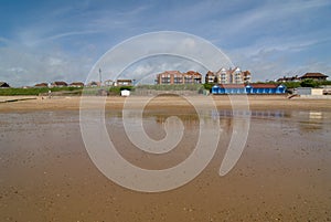 View at houses at clacton on sea beach