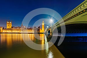 View of Houses of Parliament at night