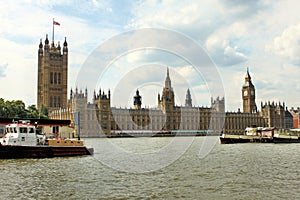 A view of the Houses of Parliment across the river Thames