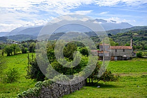 View on houses and San Lorenzo beach in Gijon, Asturias, Spain