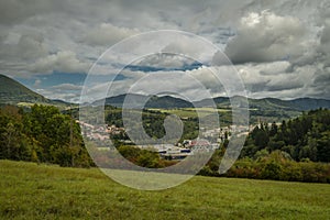 View for housing estate in cloudy day in Povazska Bystrica Slovakia 10 08 2023