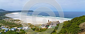 View of Hout Bay Beach, Cape Town, South Africa. Copy space for text.