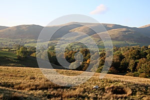 View of Howgill fells from Garsdale in Cumbria