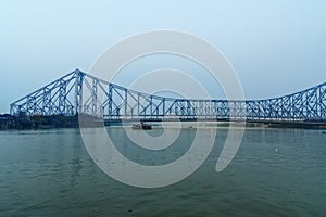 View of Howrah bridge in evening. Kolkata. India