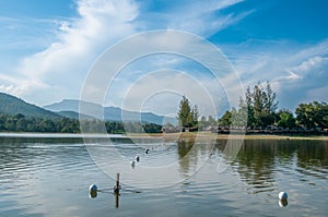 View of Huay Tung Tao Lake in Chiang Mai, Thailand