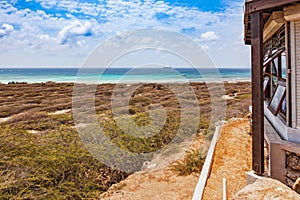 View from the Hudishibana plateau on Aruba to the open sea.