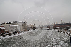 Moscow river in winter