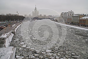 Moscow river in winter