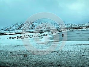 A view of the Iceland Countryside in the winter