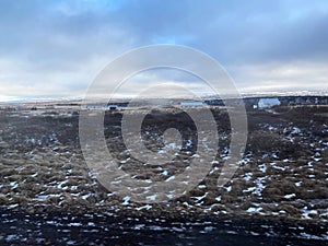 A view of the Iceland Countryside in the winter