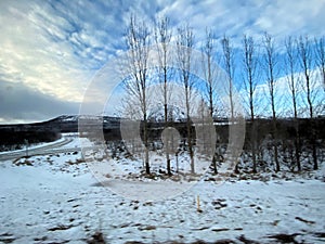 A view of the Iceland Countryside in the winter