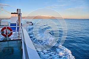 View of Iceland from the ferry