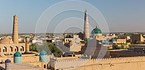 View of Ichon-Qala, the old town of Khiva, Uzbekistan. photo