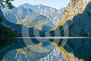 view of idyllic Obersee, Berchtesgaden National Park, Bavaria