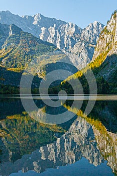 view of idyllic Obersee, Berchtesgaden National Park, Bavaria