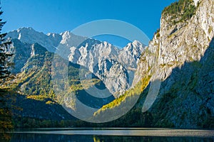 view of idyllic Obersee, Berchtesgaden National Park, Bavaria