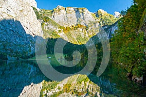 view of idyllic Obersee, Berchtesgaden National Park, Bavaria