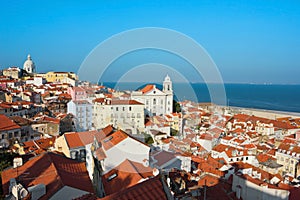 View of Igreja de Santo Estevao in Alfama Lisbon