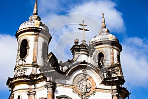 View of the Igreja de Sao Francisco de Assis of the unesco world heritage city of ouro preto in minas gerais brazil