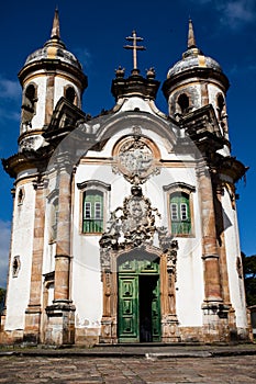 View of the Igreja de Sao Francisco de Assis of the unesco world heritage city of ouro preto in minas gerais brazil photo