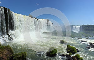 View from Iguassu Falls in a sunny day of summer photo