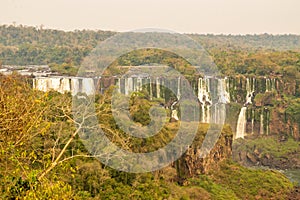 View of Iguazu Falls in Argentina and Brazil