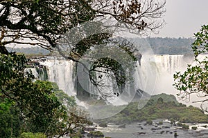 View of Iguazu Falls in Argentina and Brazil