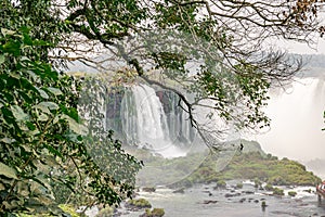 View of Iguazu Falls in Argentina and Brazil