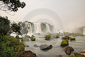 View of Iguazu Falls in Argentina and Brazil