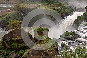 View of Iguazu Falls in Argentina and Brazil