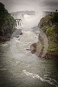 View of Iguazu Falls in Argentina and Brazil