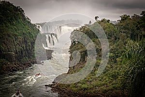 View of Iguazu Falls in Argentina and Brazil