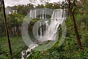 View of Iguazu Falls in Argentina and Brazil