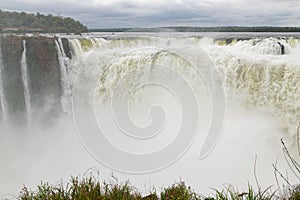 View of Iguazu Falls in Argentina and Brazil