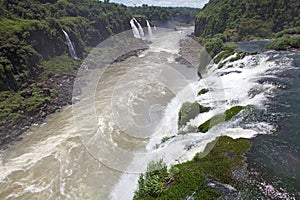 View of Iguazu River and a section of the Iguazu Falls, from the Brazil side