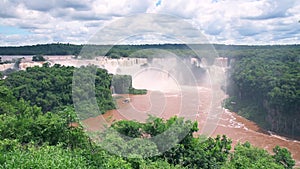 View of Iguazu waterfalls in Brazil