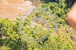 View of the IguaÃÂ§u River Falls in Southern Brazil photo