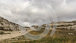 View of il Parco della Murgia e delle chiese rupestri close to Matera