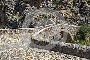 View of il Ponte del diavolo pathway in Civita