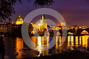 Night view of Charles Bridge, Prague