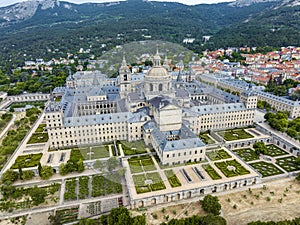 view of the immense monanterio of El Escorial in Madrid