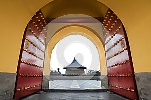 View of the Imperial Vault of Heaven at the Temple of Heaven complex, Beijing