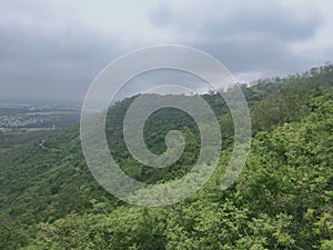 View of Indian mountain covered with Green trees and climate