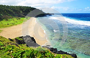 Gris Gris beach on south of tropical island Mauritius. photo