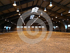 View in an indoor riding arena