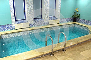 View of the indoor swimming pool in the sauna