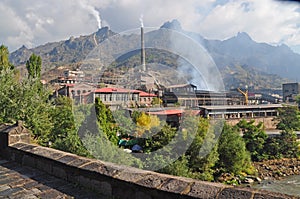 View of the industrial area of Alaverdi, Armenia