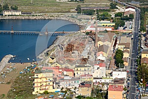 View of industrial area of Bagnoli Naples