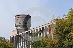 View of the industrial area of the provincial town of Dolgoprudny in Moscow region